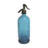 old Siphon / water bottle of Seltz J. HIBON - HESDIN ( SUM ) . Blue glass deco Bar Bistrot