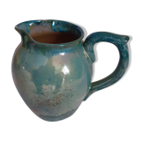 Glazed glazed pot in blue-green and stamped