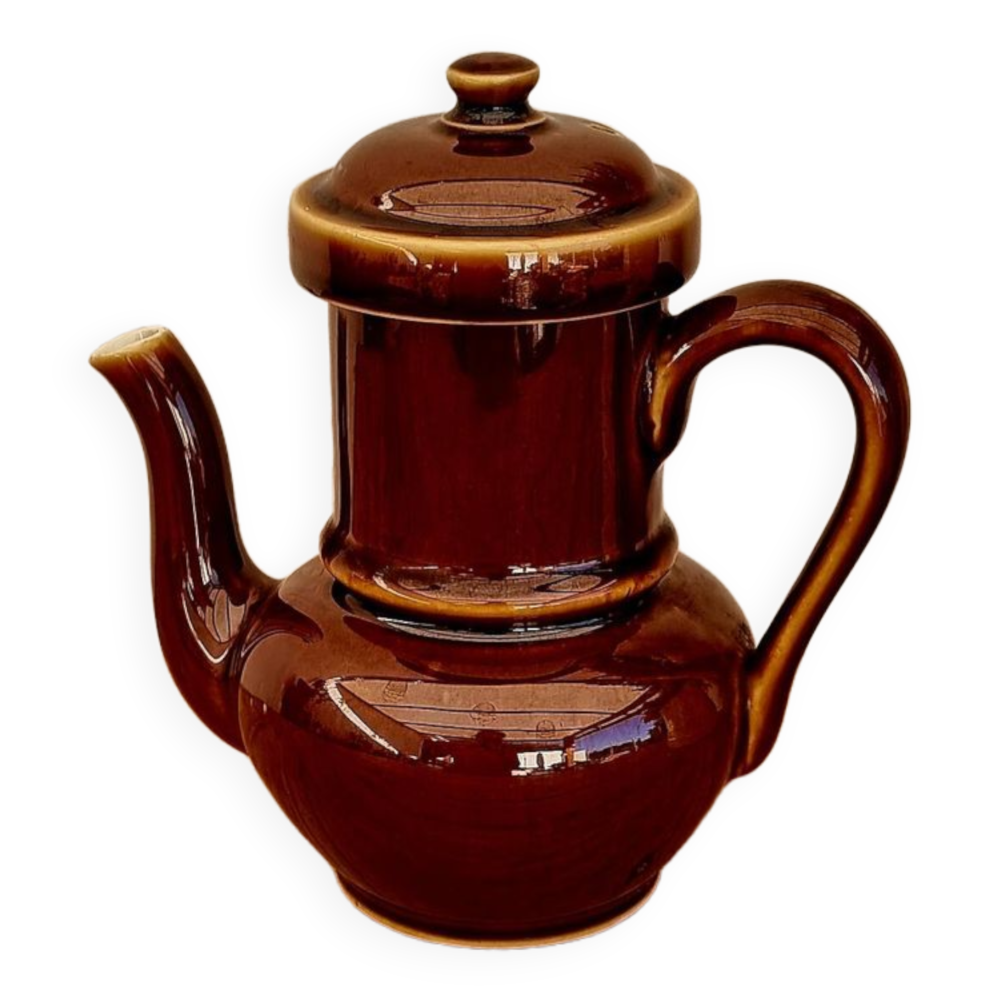 Vintage brown ceramic coffee maker