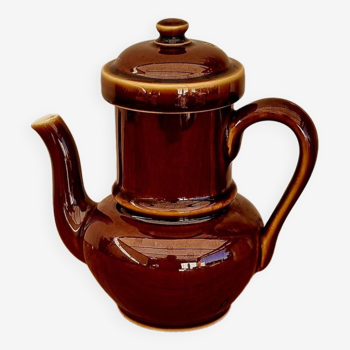 Vintage brown ceramic coffee maker