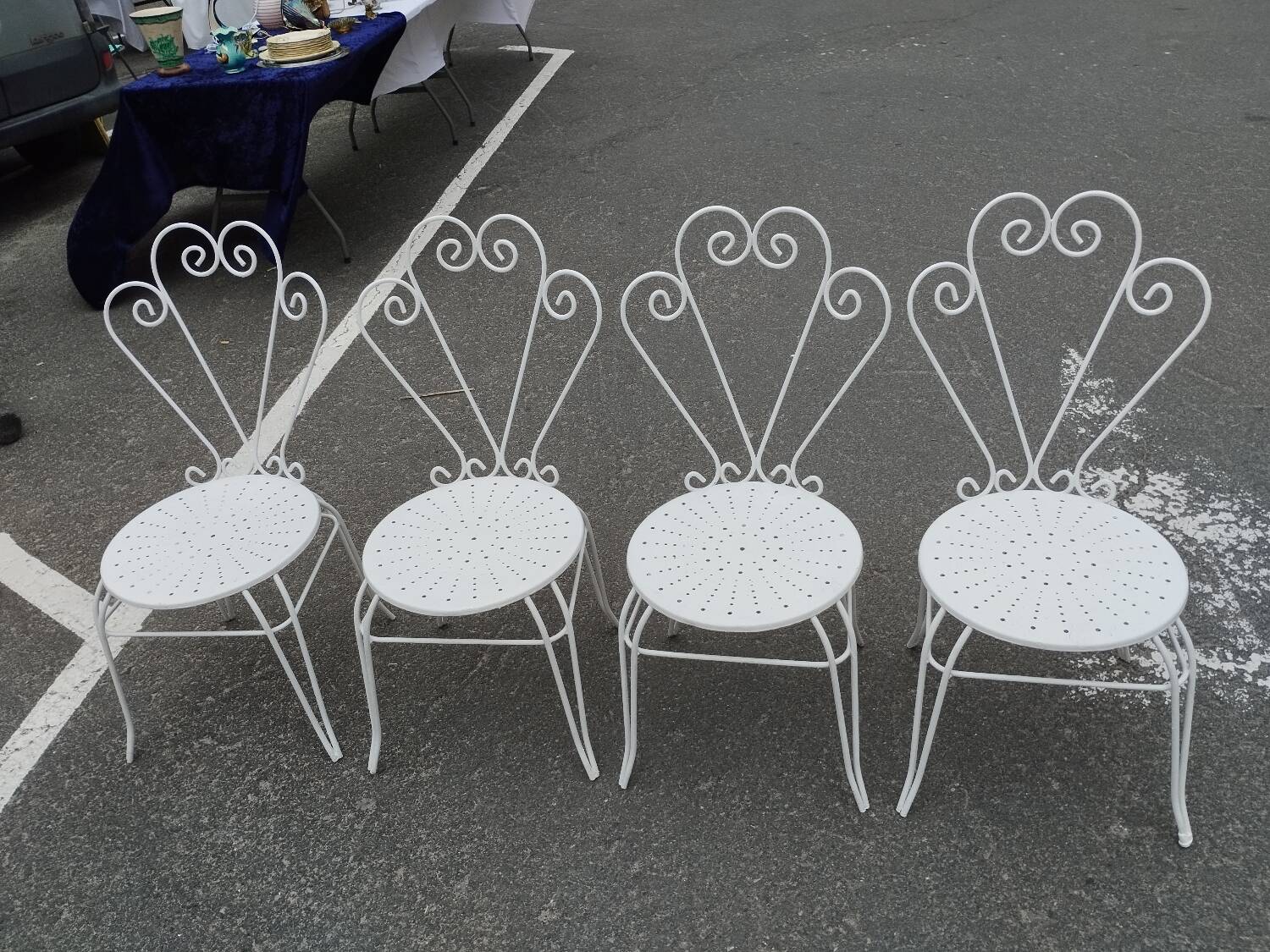 Antique garden furniture in vintage iron