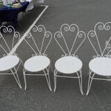Antique garden furniture in vintage iron