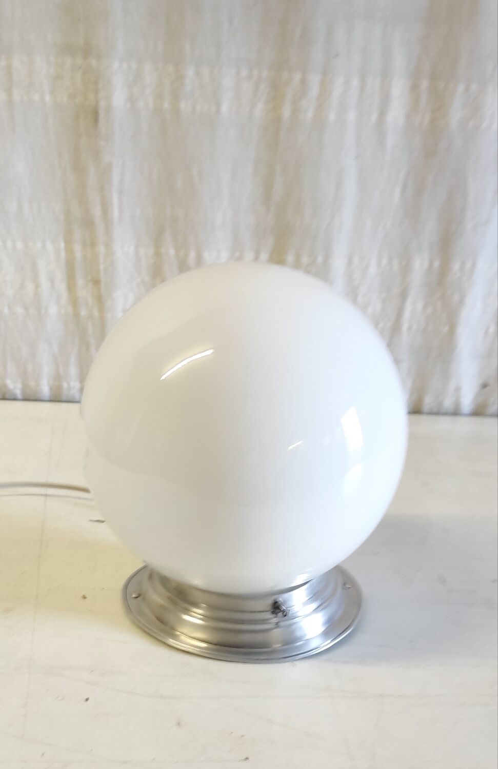 Art Deco ceiling light or wall light with opaline globe, diameter 20 cm.