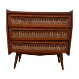 Commode rotin vintage