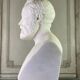 White marble statue bust signed Cassano