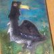 Enamel painting on copper bird 1950s/60s