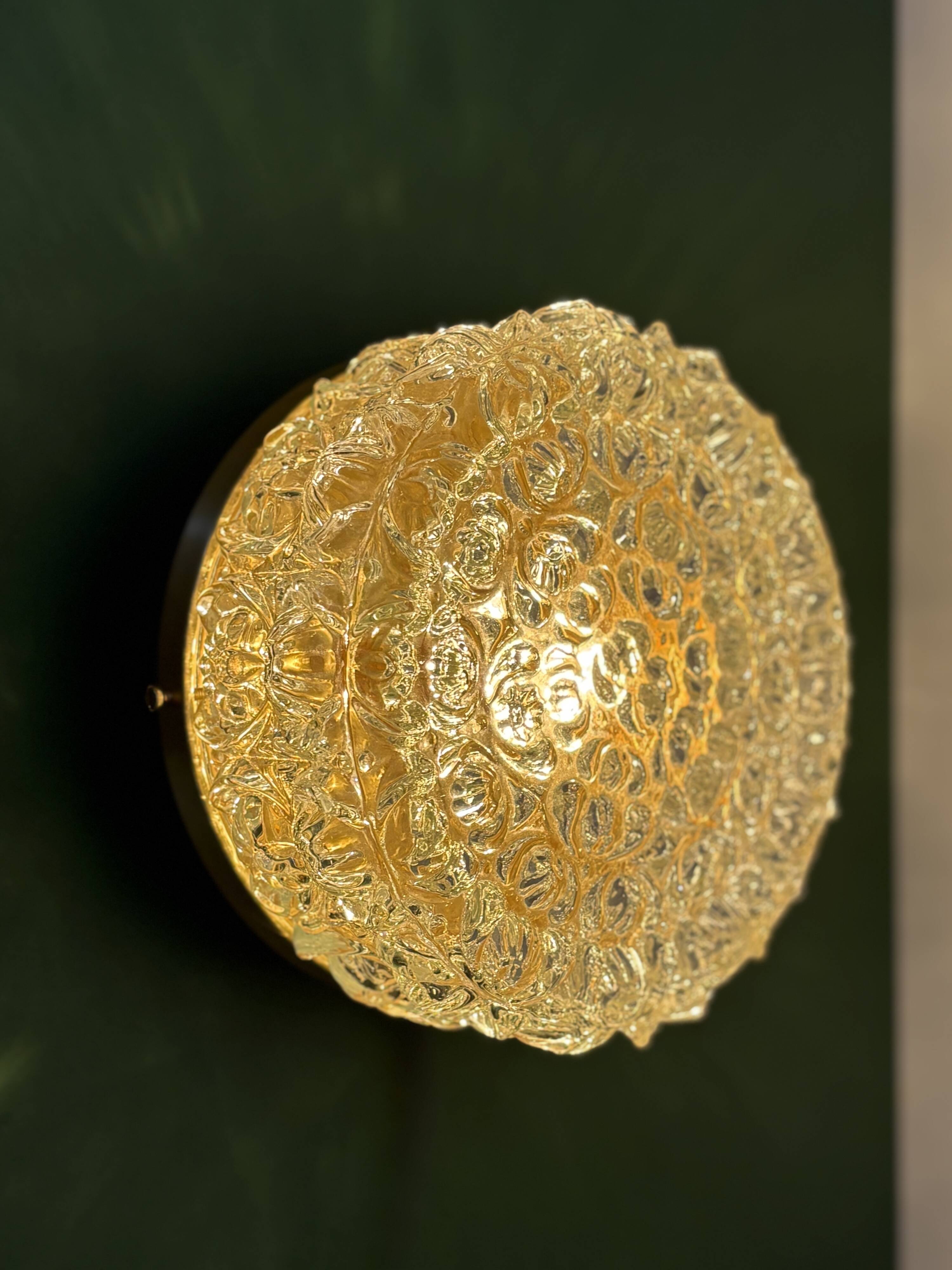 Vintage moulded glass wall or ceiling light globe