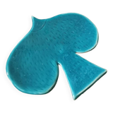 Vintage bowl in the shape of a slightly speckled blue enamelled bird