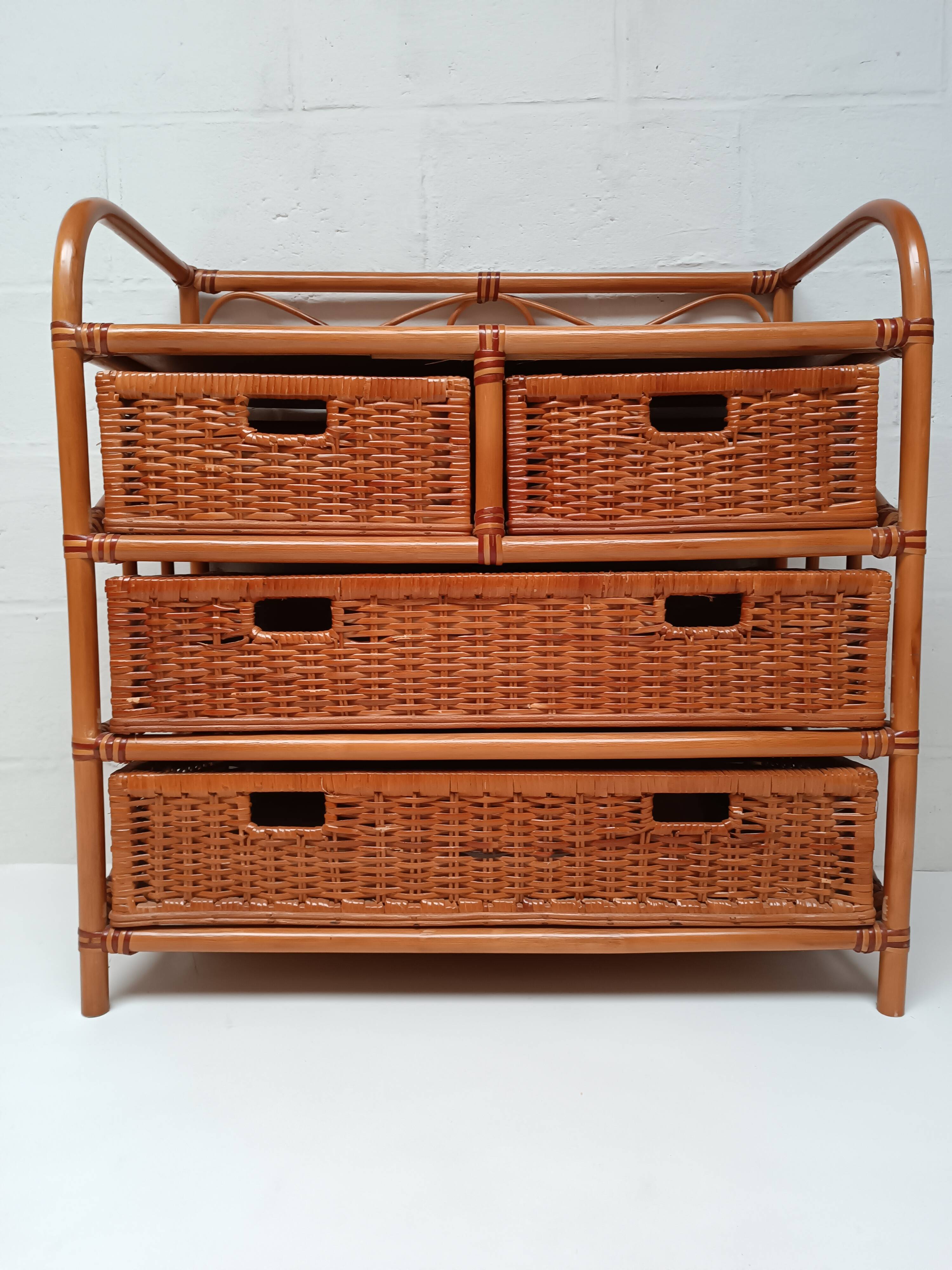 Commode rotin et bambou