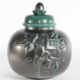 Large Art Deco Green Lidded Jar by Anna-Lisa Thomson for Upsala-Ekeby, 1930's