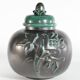 Large Art Deco Green Lidded Jar by Anna-Lisa Thomson for Upsala-Ekeby, 1930's