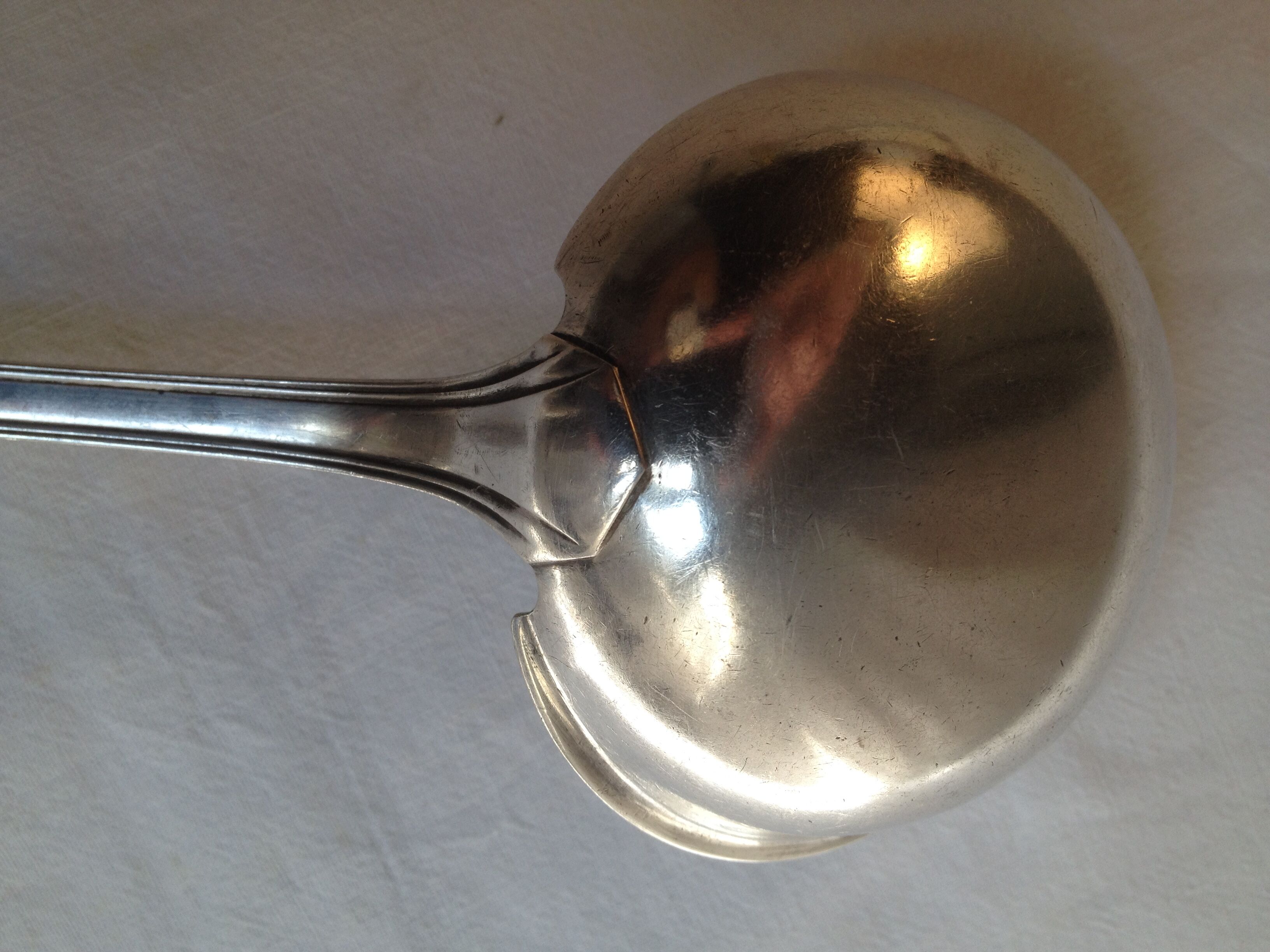 Cream ladle, Christofle, Boreal model in silver metal