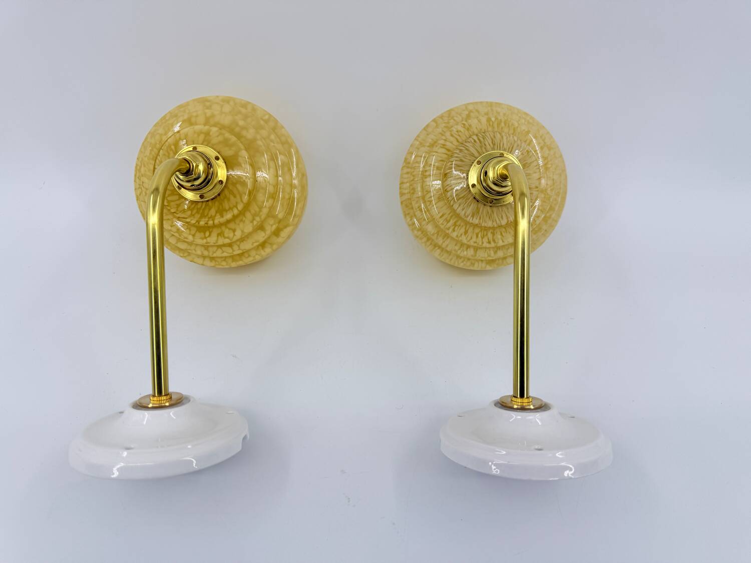 Appliques vintage en verre de Clichy