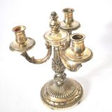 Vintage candlestick holder - 3-light metal candelabra