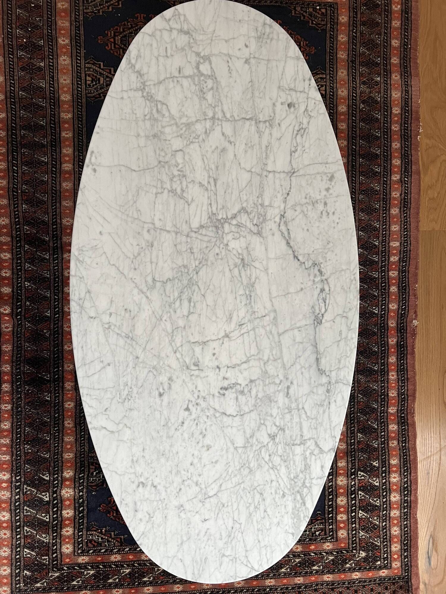 Marble and rosewood coffee table, designed by Hugues Poignant for Roche Bobois