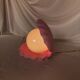 Pink shell and opaline pearl lamp, Saint-Jacques, France, 1970