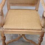 Jute and poplar wood armchairs, 1930s, set of 2