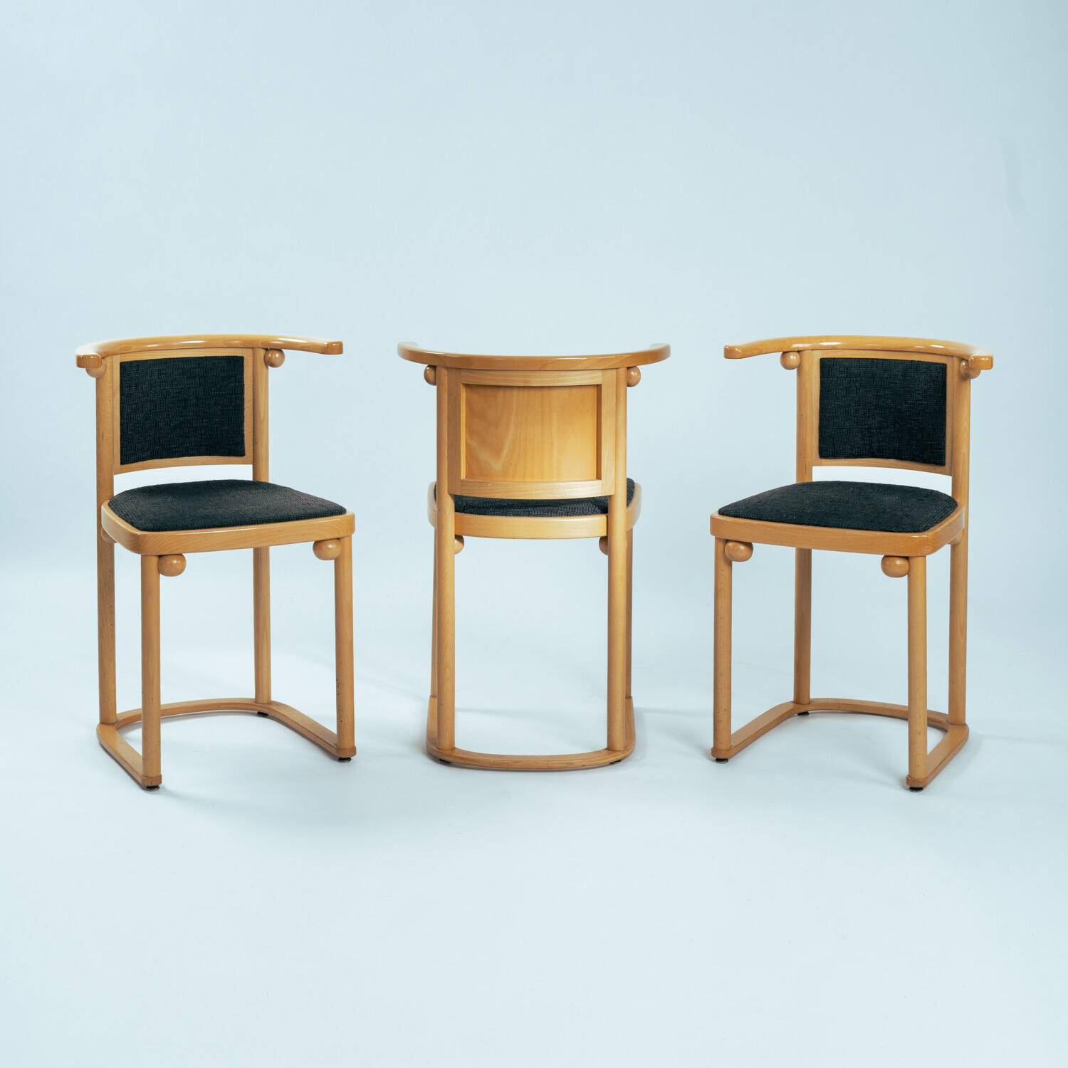 3 chaises style Art Nouveau Fledermaus par Josef Hoffmann pour Wittmann