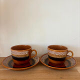 Vintage set of 2 cups and saucers Hawaii Sarreguemines