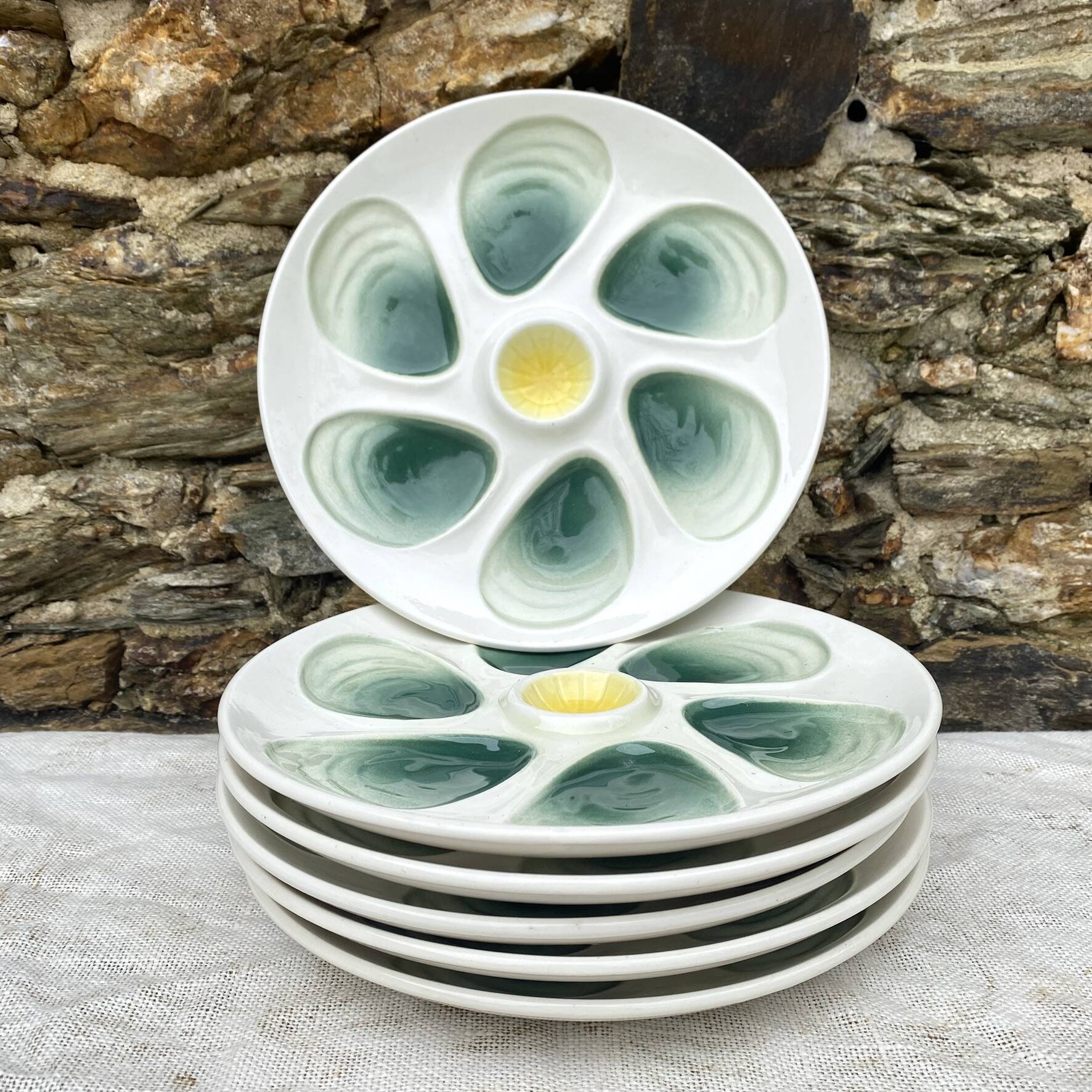 Assiettes à huitres salins France années 60