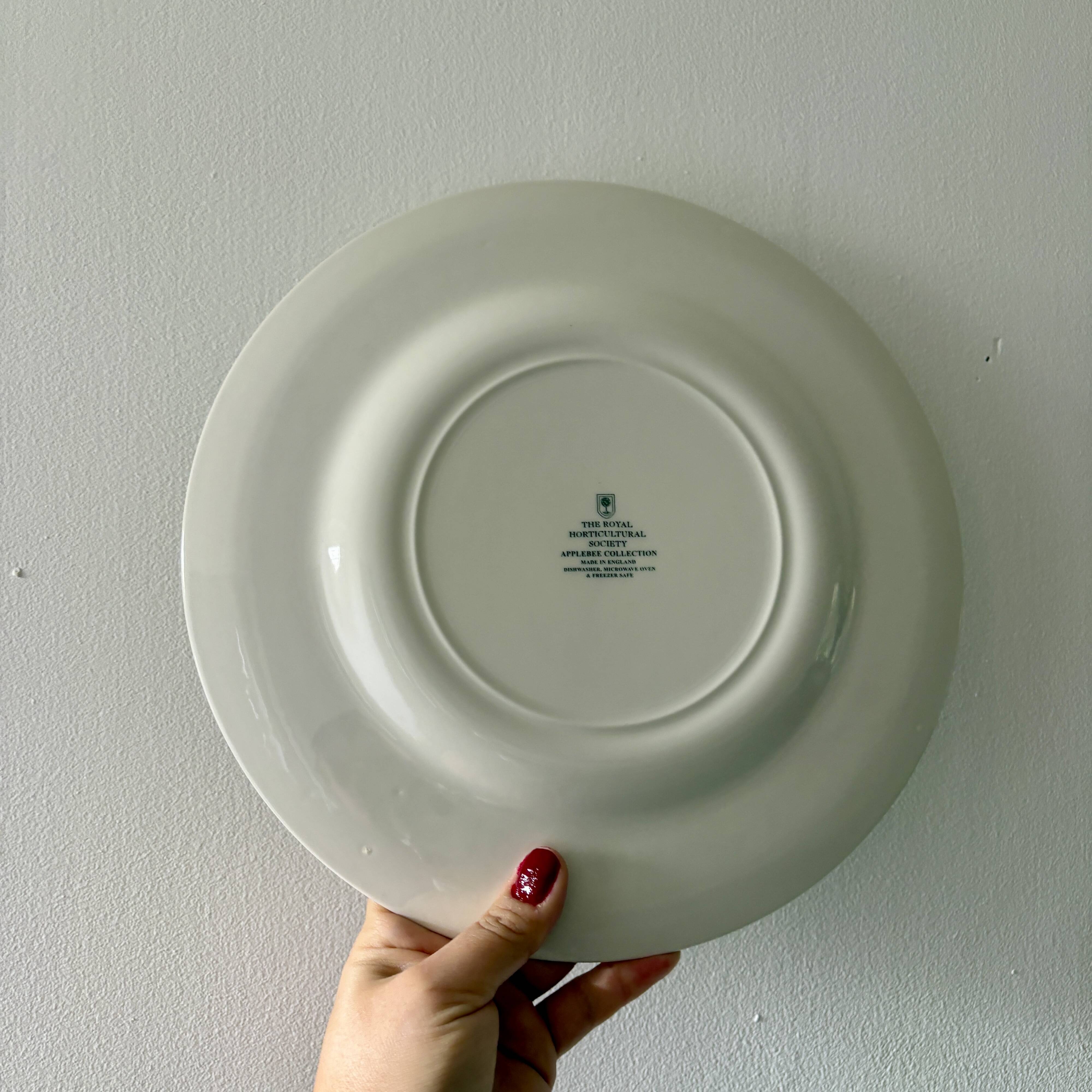 Lot de 8 assiettes plates Camélia - en porcelaine Anglaise