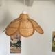 Hanging in wicker and rattan in the shape of a flower