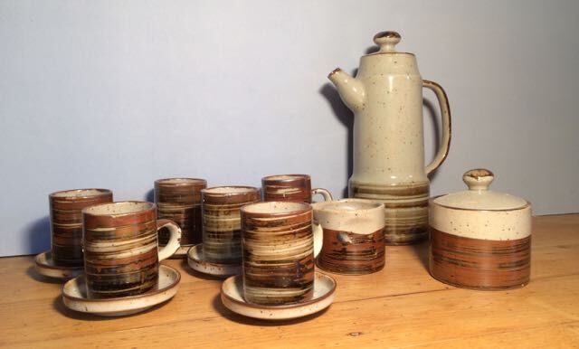 Coffee set in sandstone