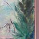 Trees by the lake, oil on canvas
