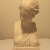 Bust of woman in off-white biscuit