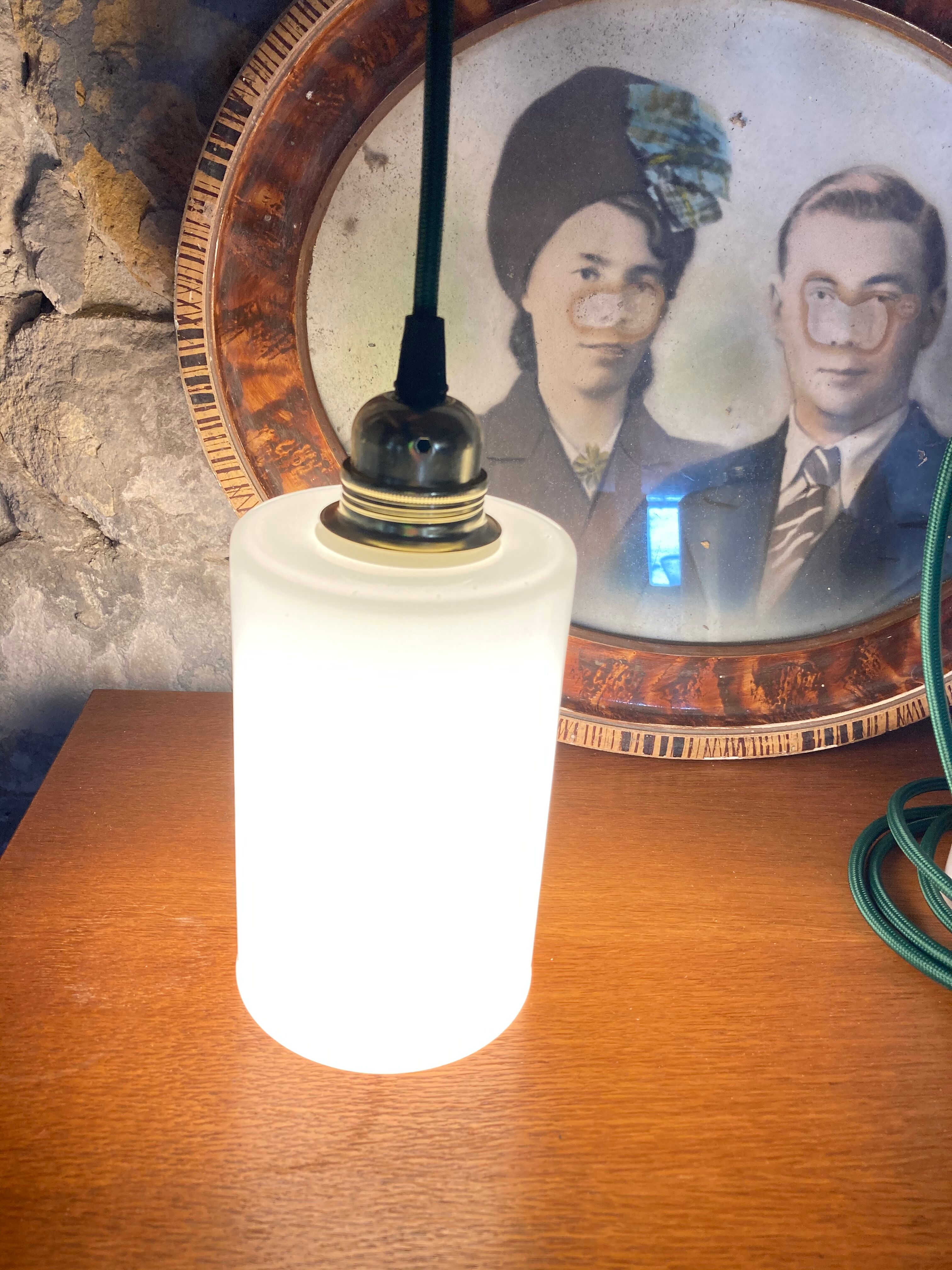 Pair of opaline lamps