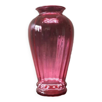 Vase rose Cranberry glass USA