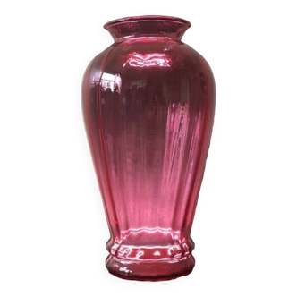 Pink vase Cranberry glass USA