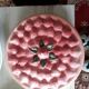 Vintage dessert plate in glazed ceramic with strawberry design, 1950s-1970s.
