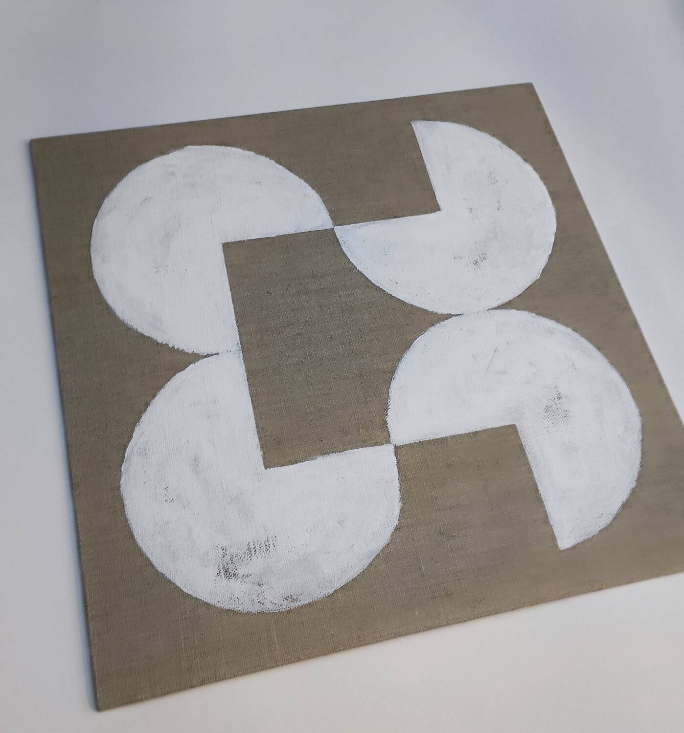 Geometric jute painting 30 x 30 cm