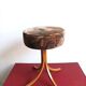 Star base stool with lacquered metal and vintage velvet seat
