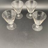 Verres à eau avec motif ciselés (épis de blé)