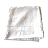 Taie d'oreiller vintage en coton blanc ajouré  75x75