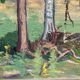 Huile su panneau suédoise – « Forêt » par Bertil Lundgren (1900–1979)