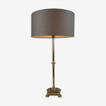 Lampe de table avec colonne en bronze doré