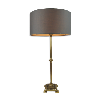 Lampe de table avec colonne en bronze doré