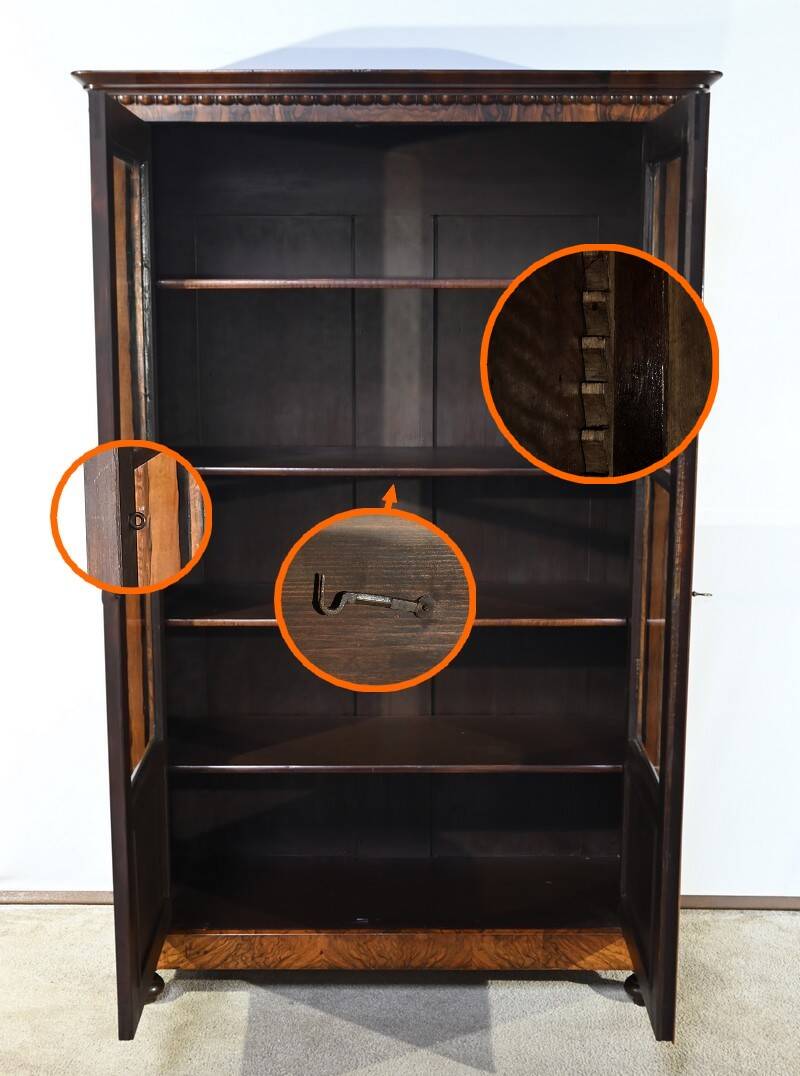 Burl Walnut Bookcase, Restoration Period – Early 19th Century