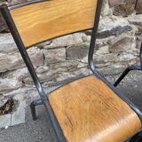 set of 4 industrial school chairs vintage school communities French School chairs Mullca