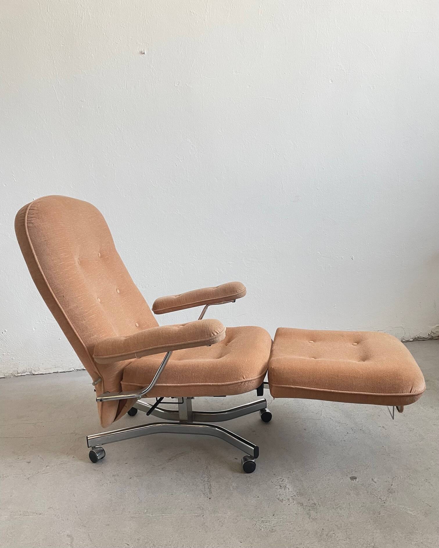 Vintage Everstyl Armchair Convertible, Multi-functional Recliner France 70s