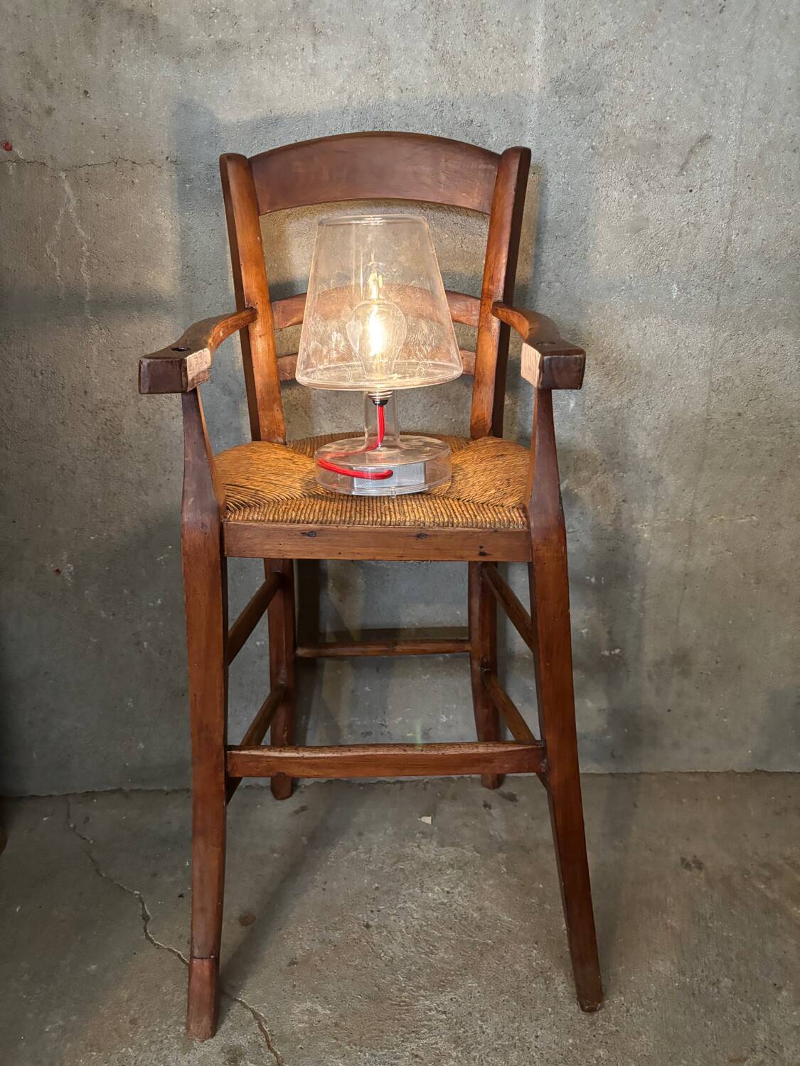 Old straw baby high chair
