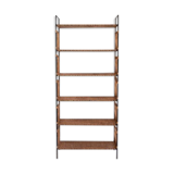 Shelf in braided rattan and black metal