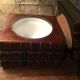 Stacked book ice bucket made of wood and leather