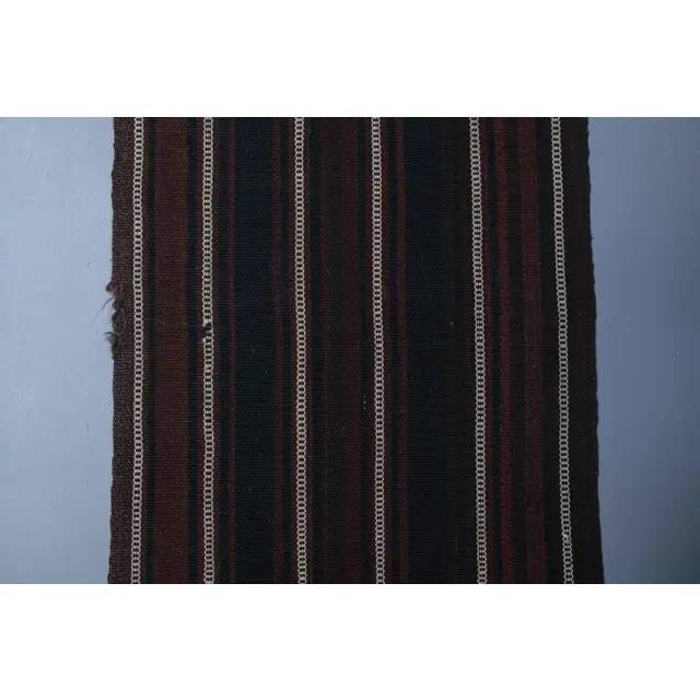 Vintage Turkish Hand-Knotted Wool Cotton Red Kilim Runner Rug 46x321