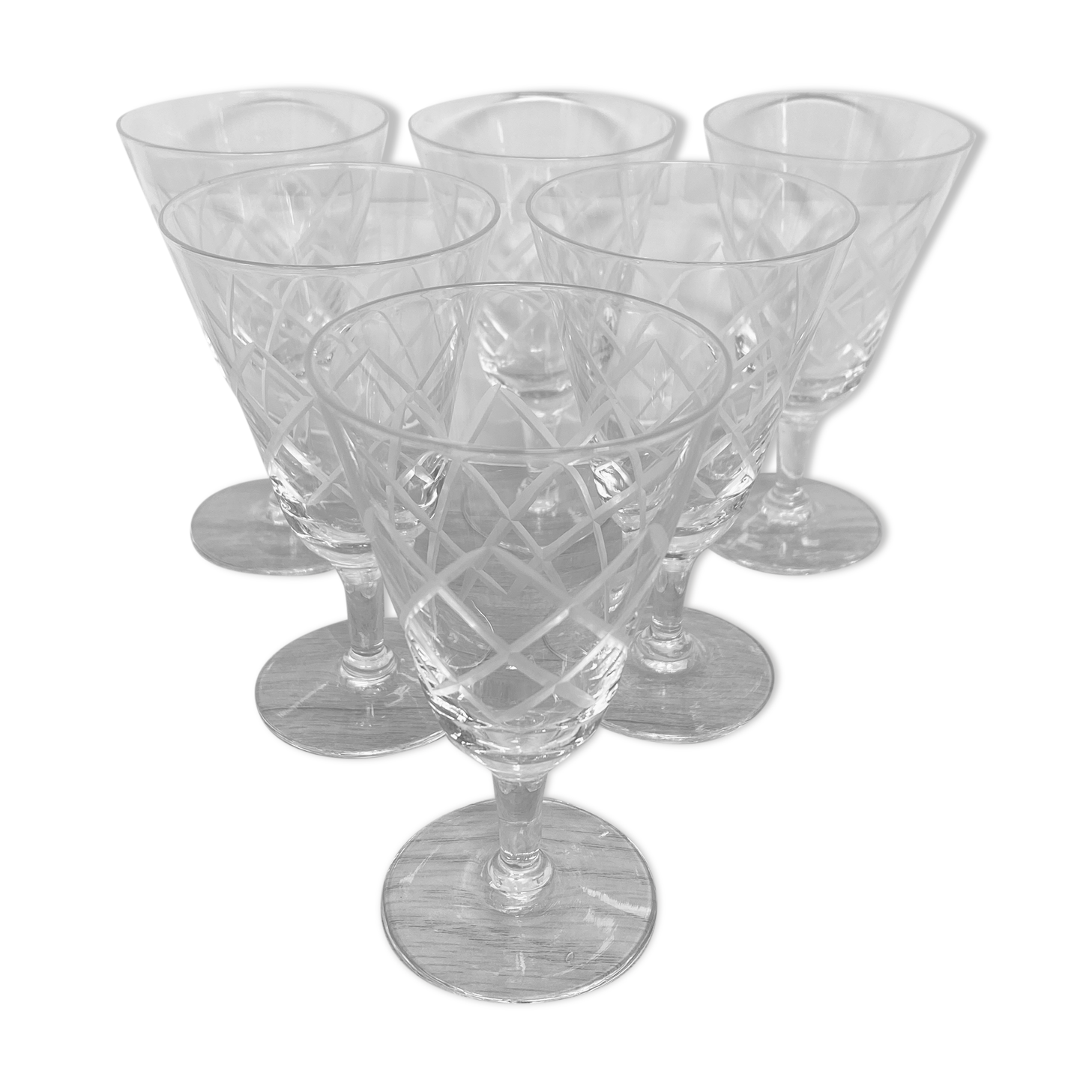 Set of 6 white wine glasses