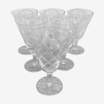 Set of 6 white wine glasses