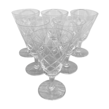 Set of 6 white wine glasses